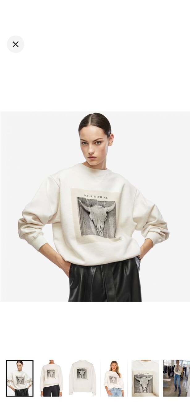 Anine Bing Ramona Walk With Me Sweatshirt White